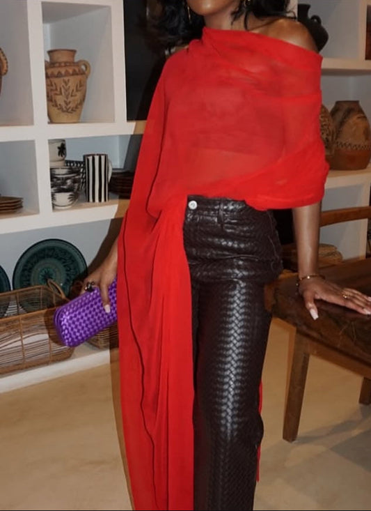 The Viral Deep Brown Woven Leather Trousers You’ll Wear on Repeat