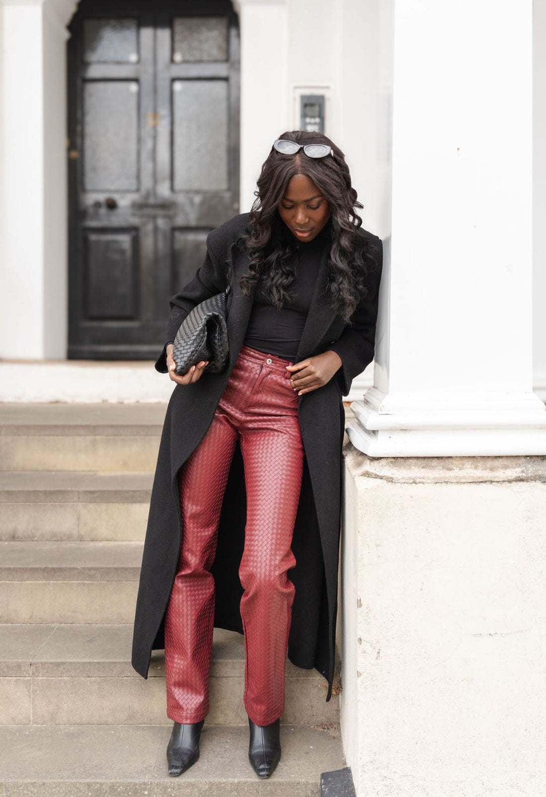 Bold Moves Only: Red Woven Leather Trousers Are This Season’s Power Piece