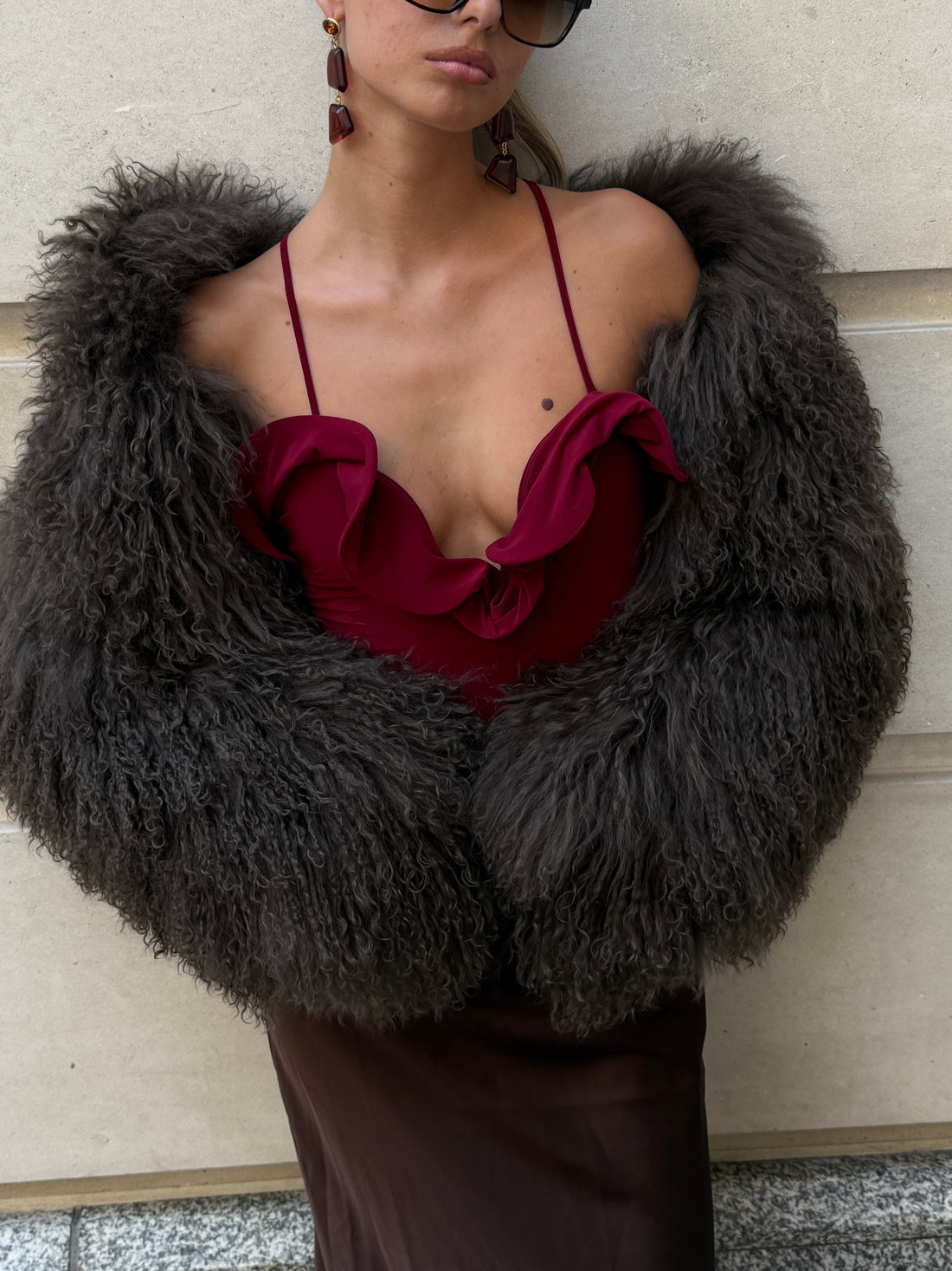 The Brown Mongolian Fur Coat That’s Redefining Cool-Weather Dressing