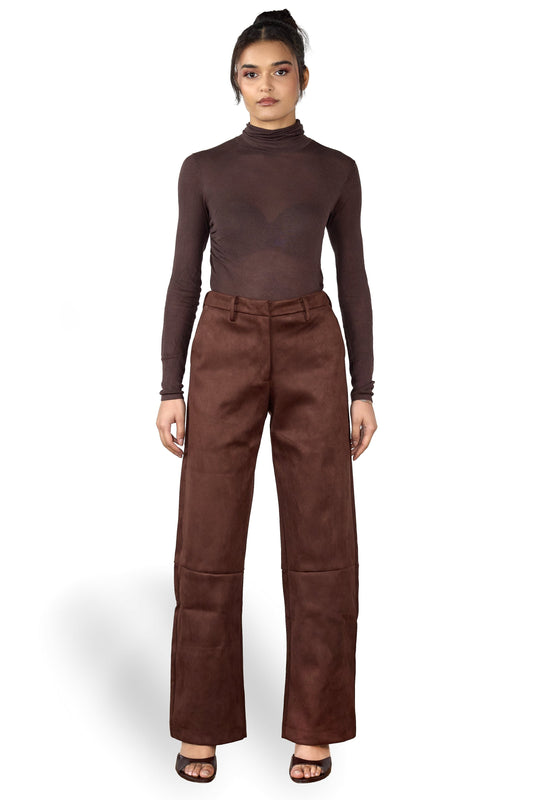 Suede Wide Leg Trousers – Mocha Brown: The Elevated Essential Your Wardrobe Needs