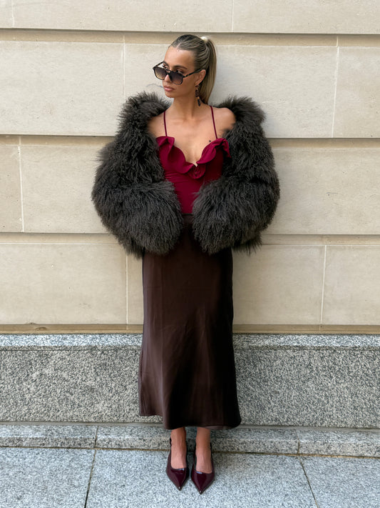 The Brown Mongolian Fur Coat That Went Viral for a Reason