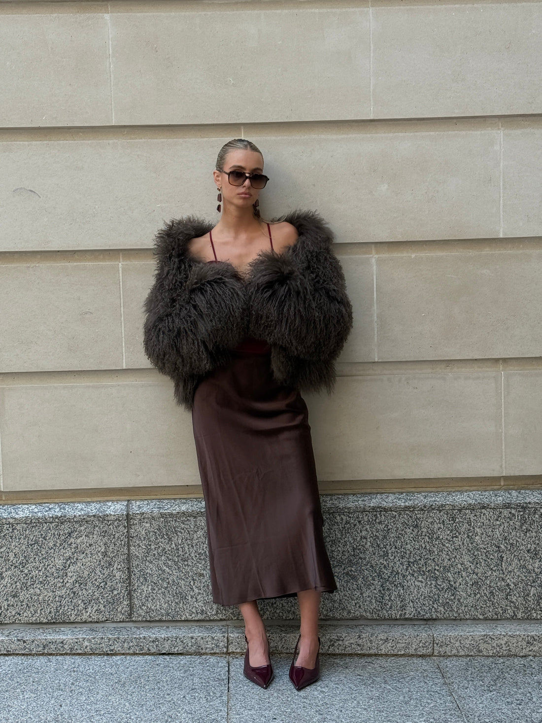 Brown Mongolian Fur Coat