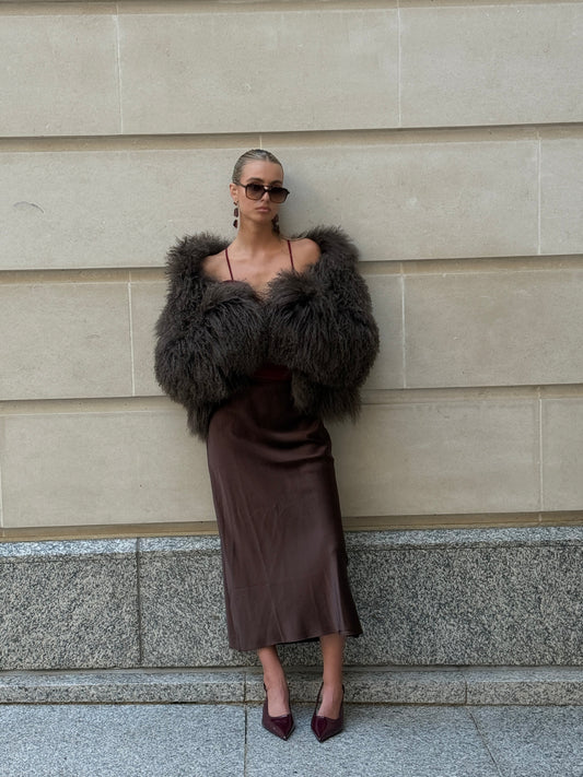 Brown Mongolian Fur Coat