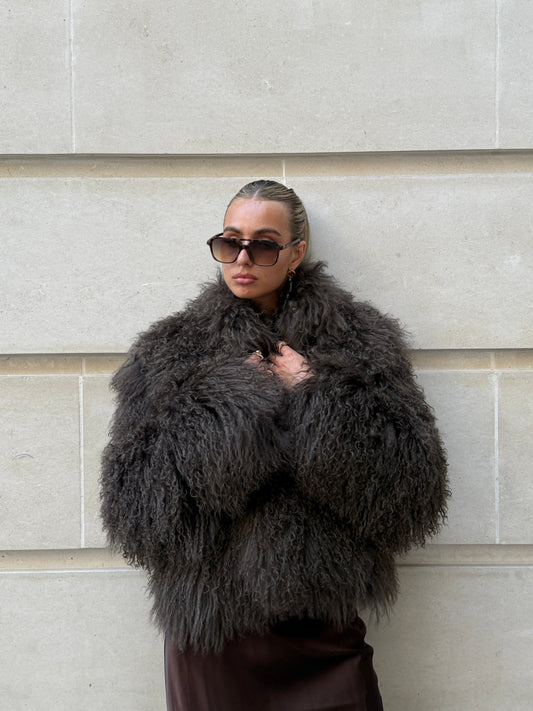  Brown Mongolian Fur Coat 