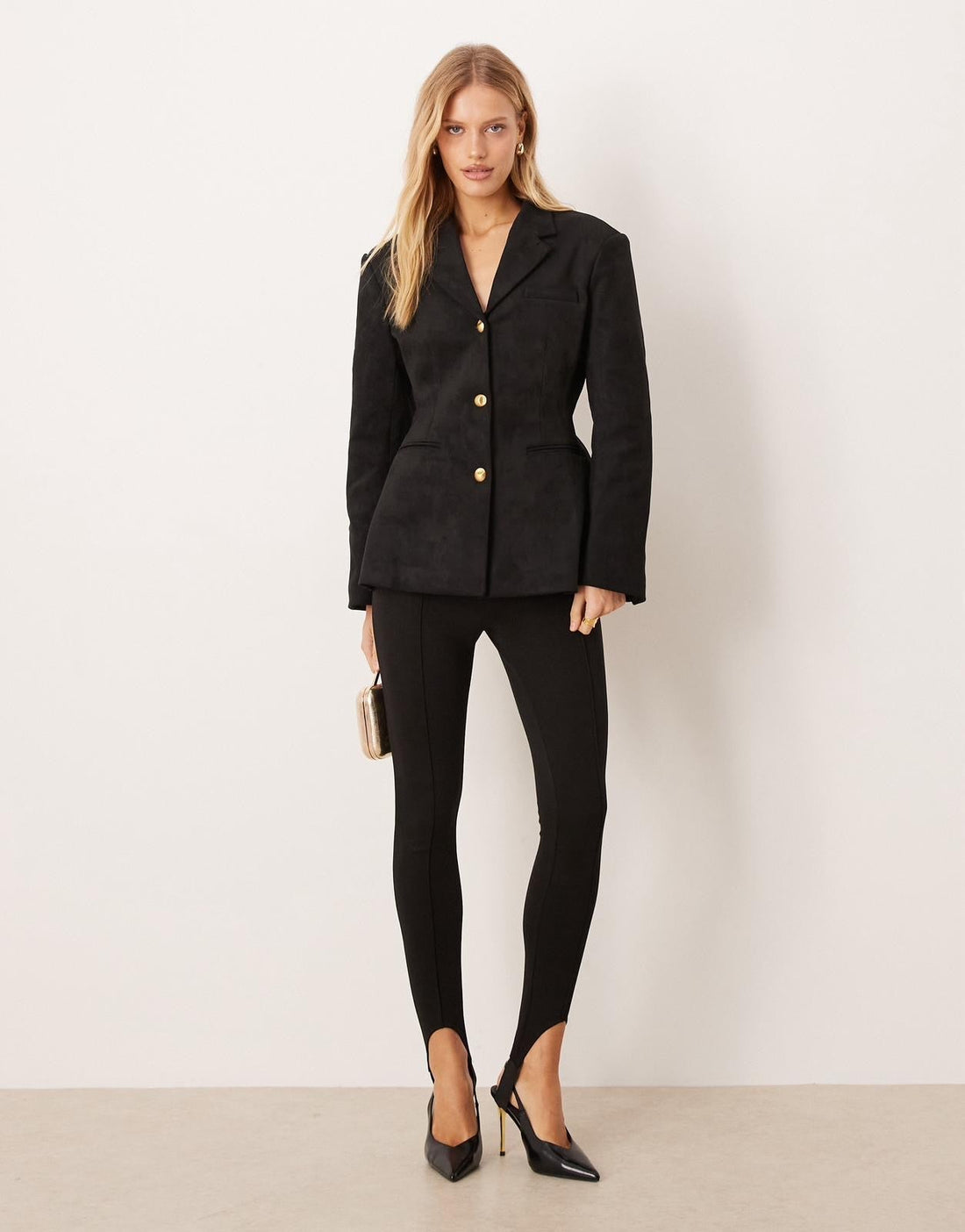 Black Suede Cinched Blazer: The Holiday Party Essential