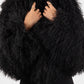 Mongolian Fur Coat- Black (Made to order)