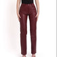 Woven Leather Trousers- Red Wine (Pre Order)