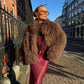 Mongolian Fur Coat- Chocolate (Made to order)