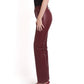 Woven Leather Trousers- Red Wine (Pre Order)