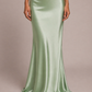 Satin Maxi Skirt -Pistachio