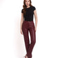 Woven Leather Trousers- Red Wine (Pre Order)