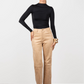 Suede High Waisted Trousers- Beige (Pre-Order)