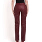 Woven Leather Trousers- Red Wine (Pre Order)