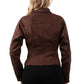 Suede brown double zip jacket 