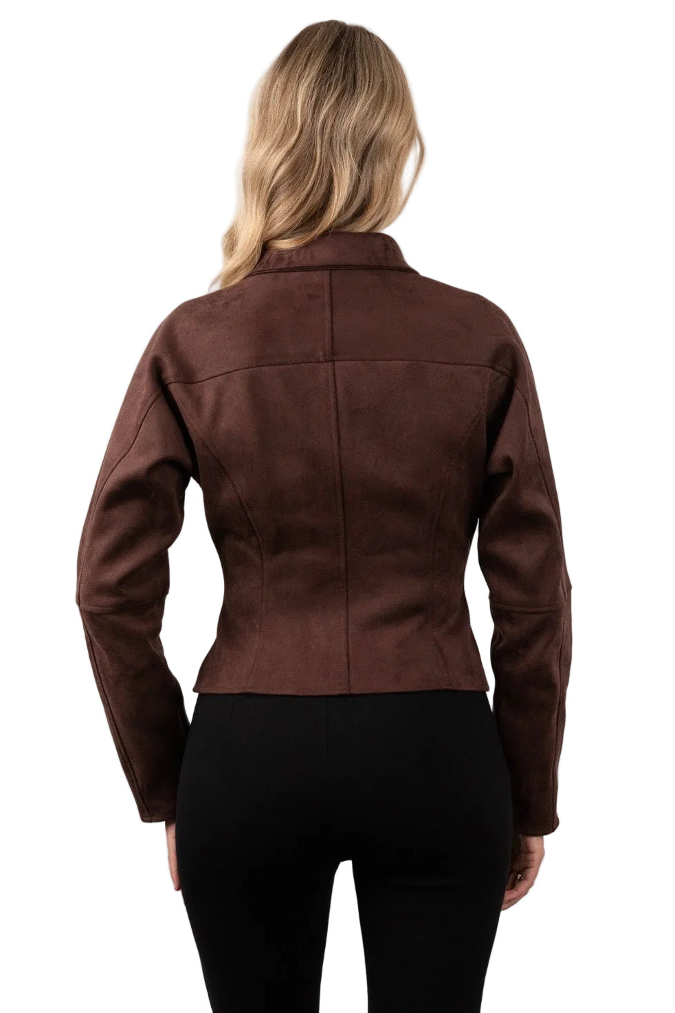 Suede brown double zip jacket 