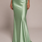 Satin Maxi Skirt -Pistachio