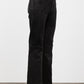 Suede High Waisted Trousers- Black (Pre Order)