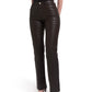 Woven Leather Trousers- Deep Brown (Pre order)