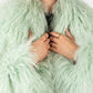 Mongolian Fur Coat- Mint Green (Made to order)