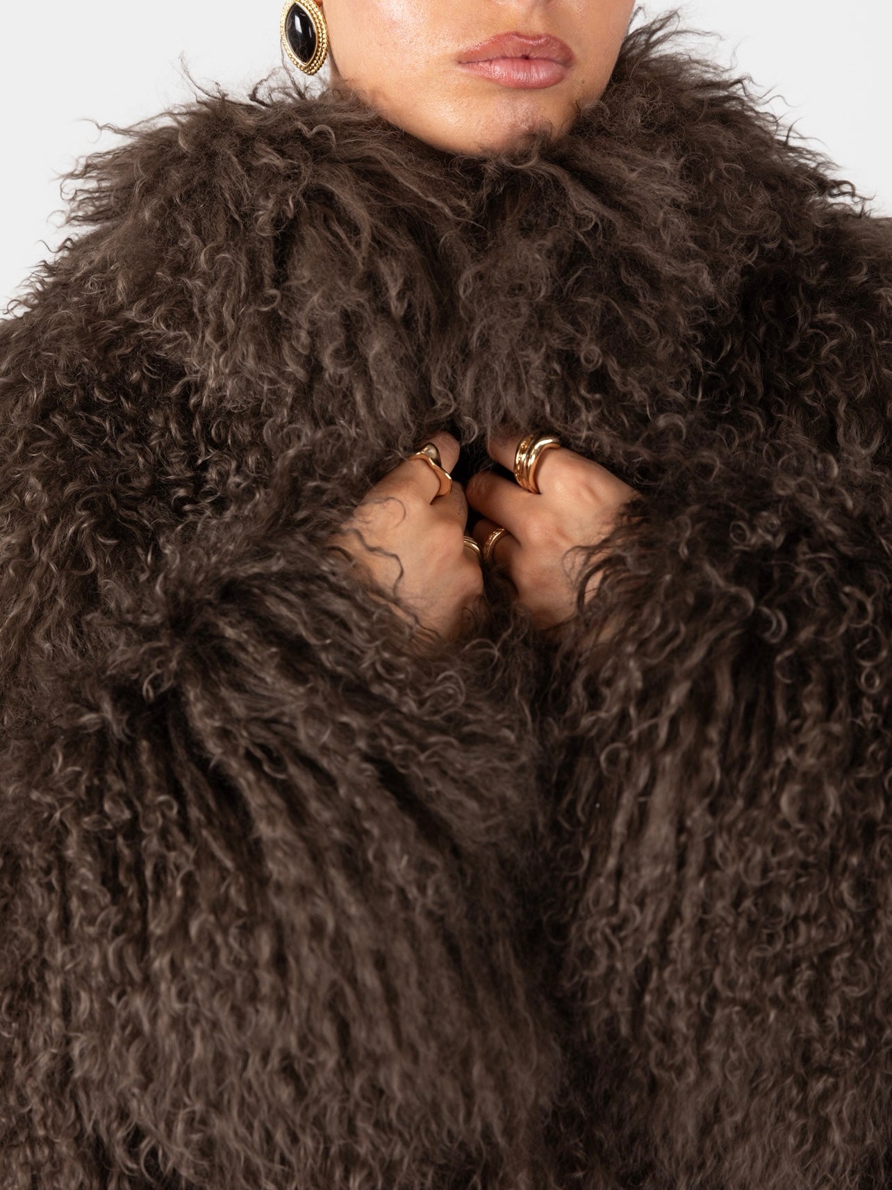 Mongolian Fur Coat- Chocolate (Made to order)