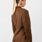 Suede Cinched Blazer - Brown (Pre-Order)