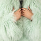 Mongolian Fur Coat- Mint Green (Made to order)