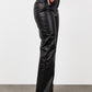 Woven Leather Trousers- Black (Pre order)