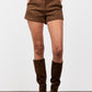 Suede Shorts- Brown (Pre Order)