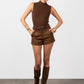 Suede Shorts- Brown (Pre Order)