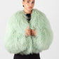 Mongolian Fur Coat- Mint Green (Made to order)