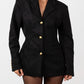 Suede Cinched Blazer - Black (Pre-Order)