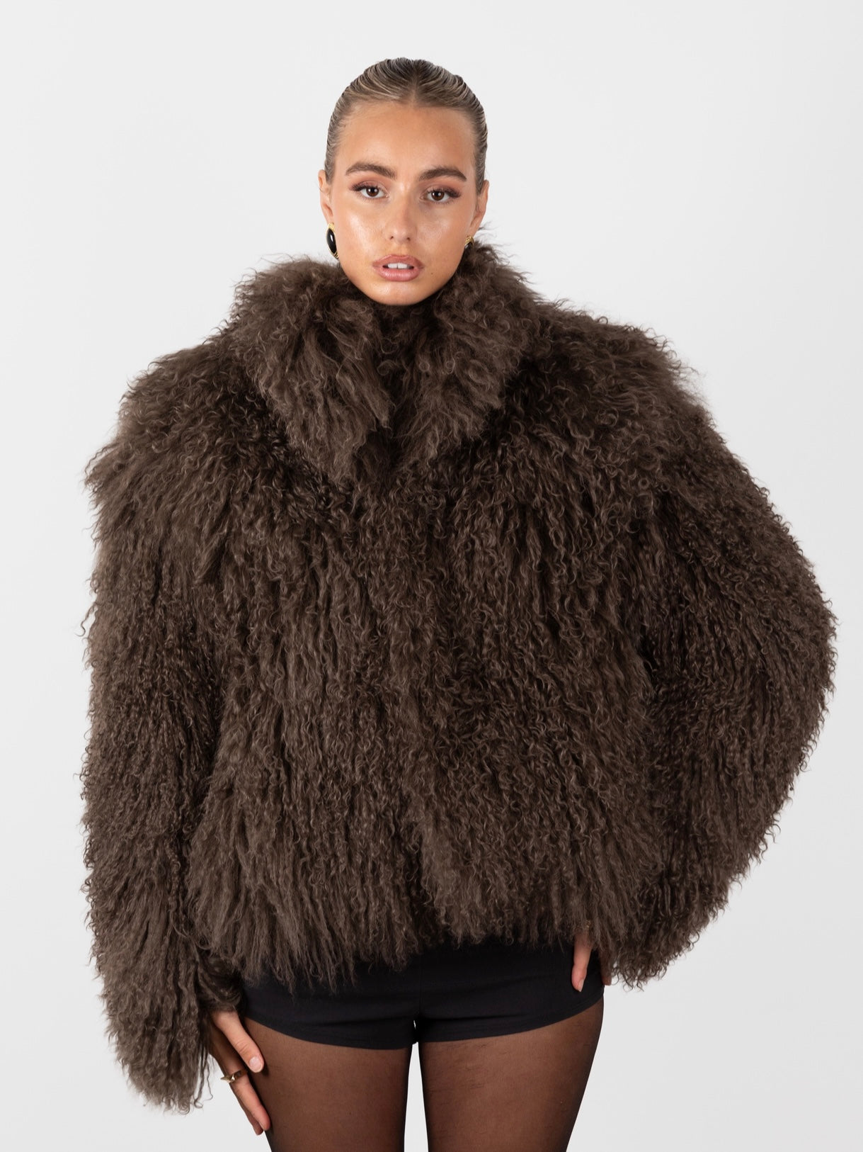 Mongolian Fur Coat- Chocolate (Made to order)
