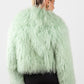 Mongolian Fur Coat- Mint Green (Made to order)