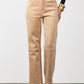 Suede High Waisted Trousers- Beige (Pre-Order)