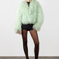 Mongolian Fur Coat- Mint Green (Made to order)