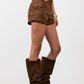 Suede Shorts- Brown (Pre Order)