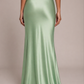 Satin Maxi Skirt -Pistachio