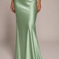Satin Maxi Skirt -Pistachio
