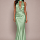 Satin Maxi Skirt -Pistachio