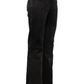 Black pants Black Suede Trousers on a plain background